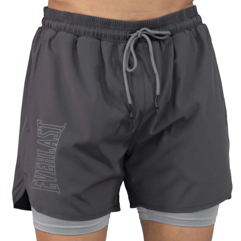 SHORT 2IN1 MEN POLY/SPX EVERLAST SLAM IV CH M6 CHARCOAL
