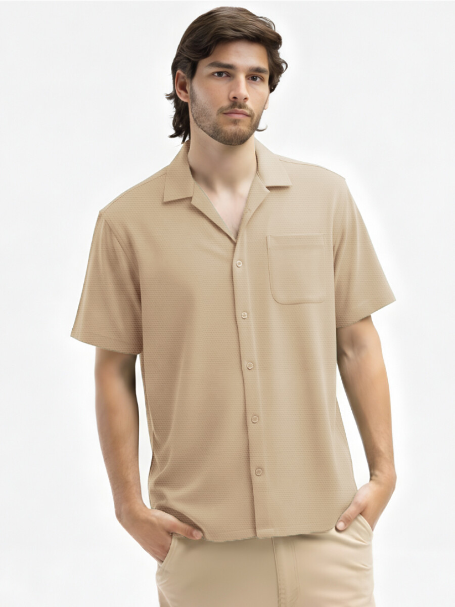 Camisa Algodón Pique Santorini - Beige 