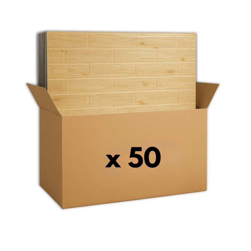 50 Placas Revestimiento Pared Autoadhesiva 70x77cm Promo X50 Madera Clara