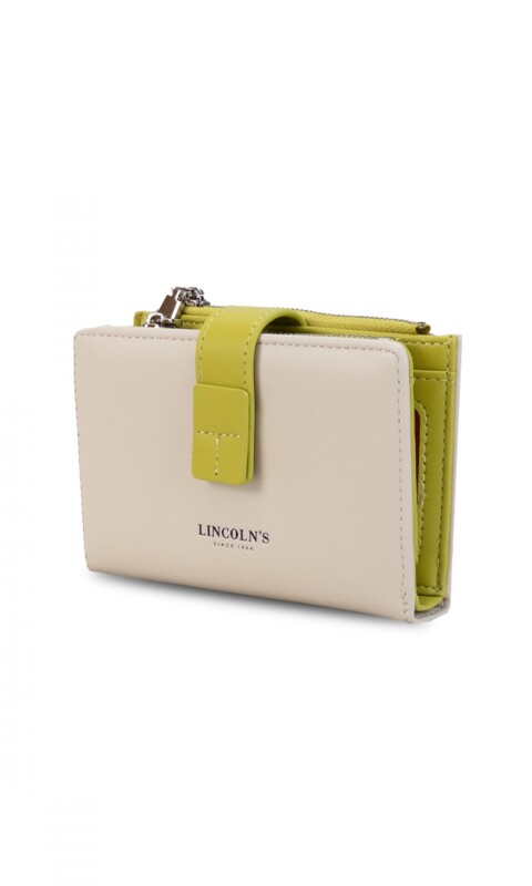 BILLETERA SIMONA MANTECA C/PISTACHO