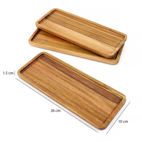 Bandeja de Bambú Rectangular para Servir 26x10x1.5Cm Roble Roble