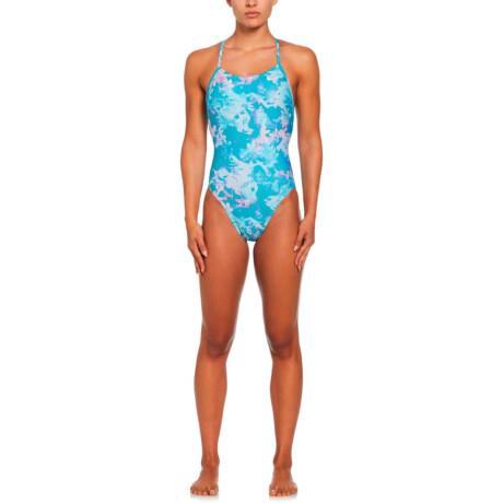 Traje De Baño Lace Up Tie Back One Piece de Mujer Multicolor