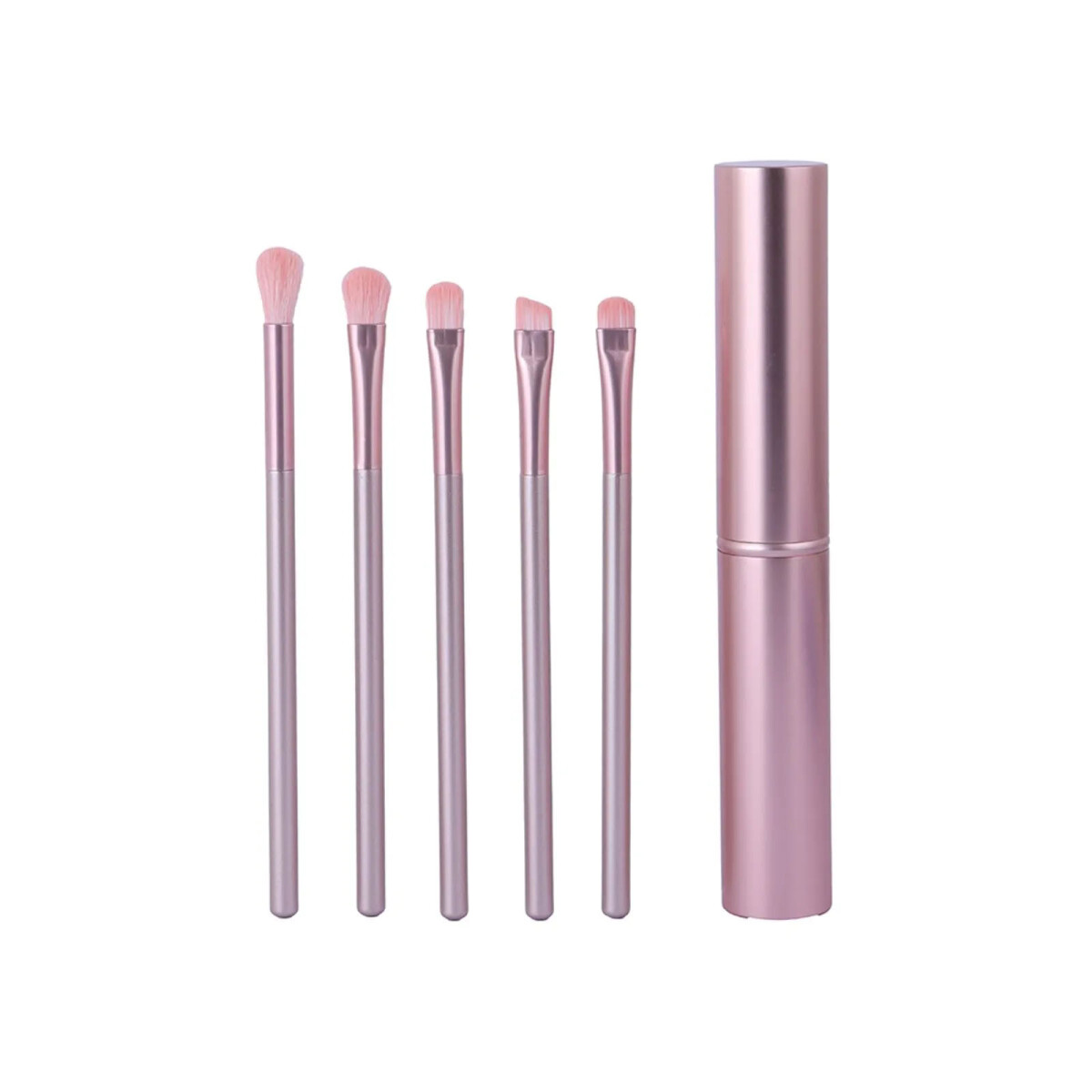 Brocha para ojos con estuche 5pcs - rosa 