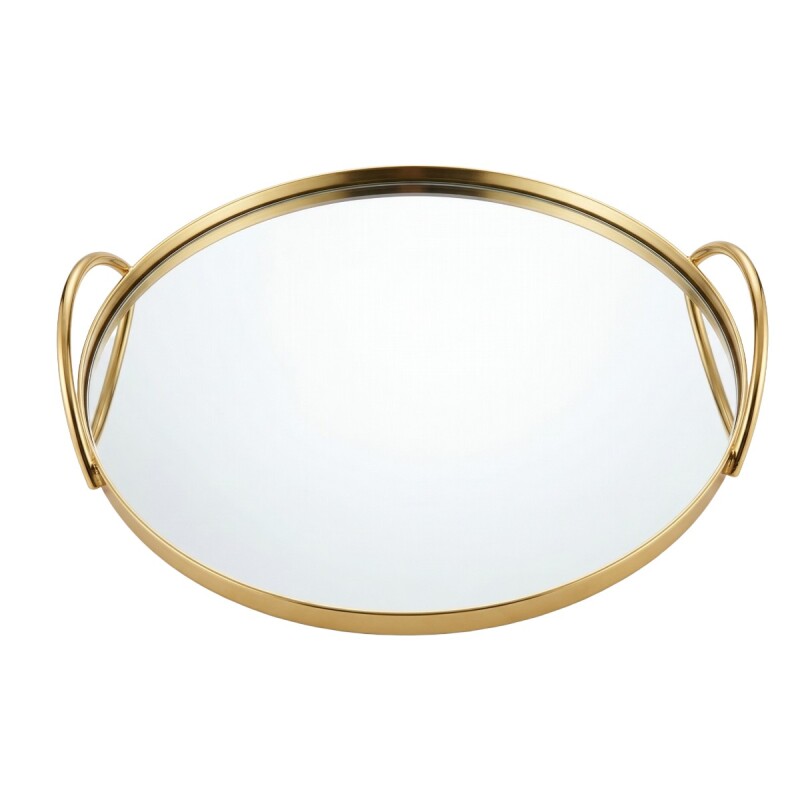 BANDEJA RED DORADA ESPEJADA GDE Unica