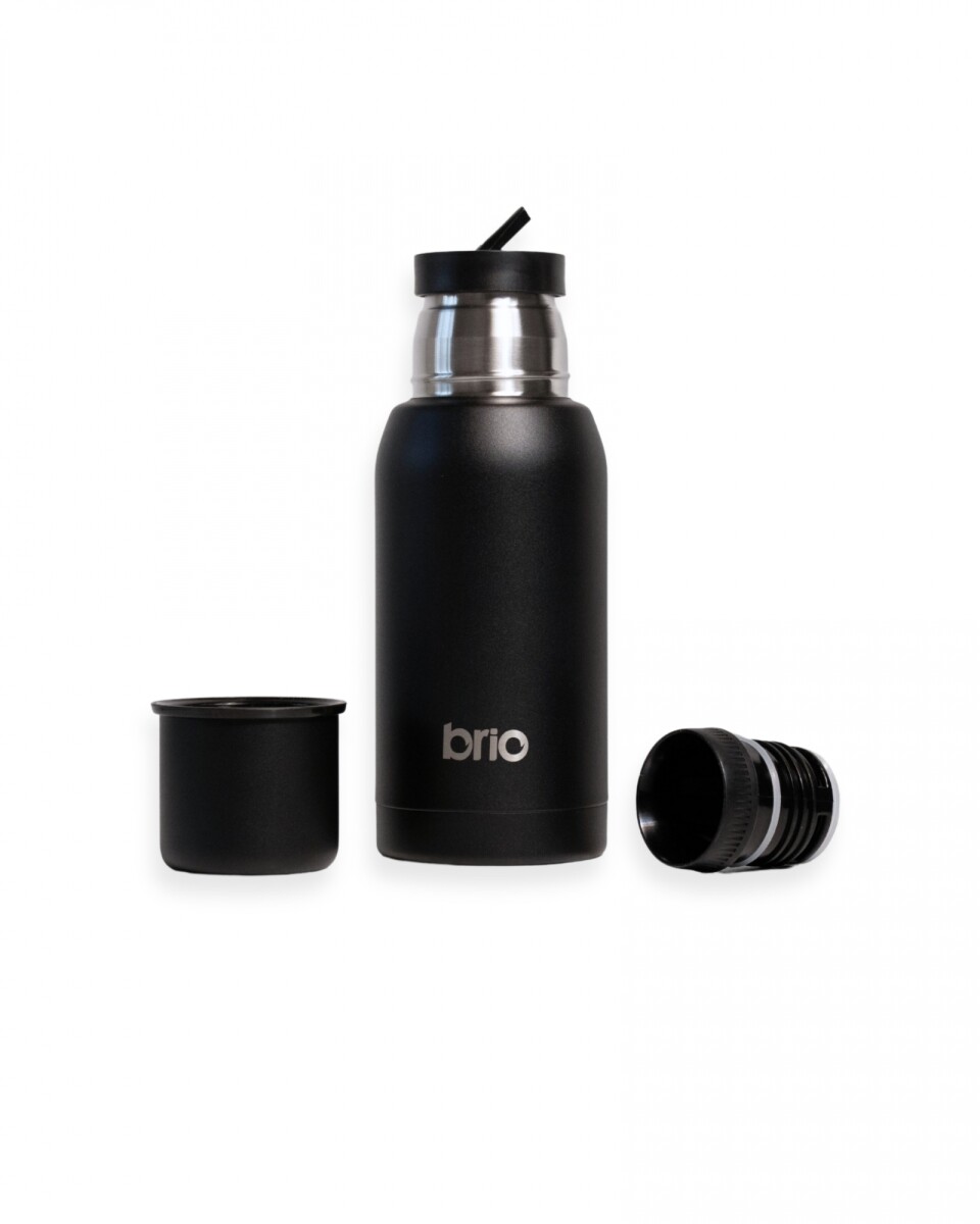 Termo Acero Inox 750 Ml brio Con Pico Cebador - Negro 