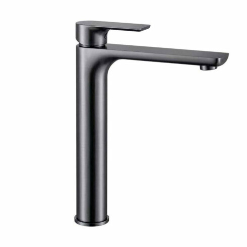 Lavatorio Monocomando Alto Gun Metal Incl Valvula Popup 000