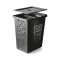 Cesto organizador ropa con compartimiento interno 55L NEGRO