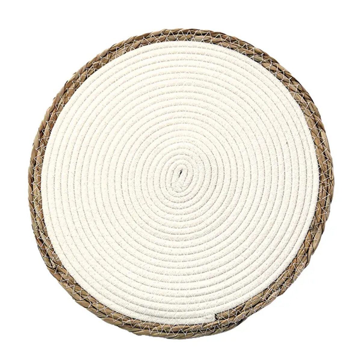 Mantel Individual en Fibra Natural y Algodón Ø38Cm Paramount - Blanco 