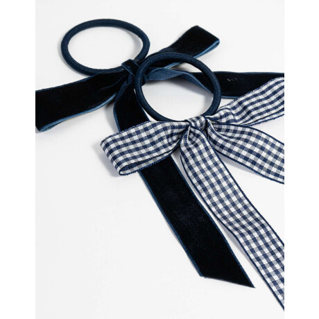 Set De Gomitas Con Moño Combinacion Bicolor