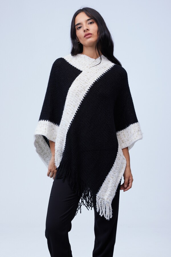 Poncho Brillo NEGRO/BLANCO