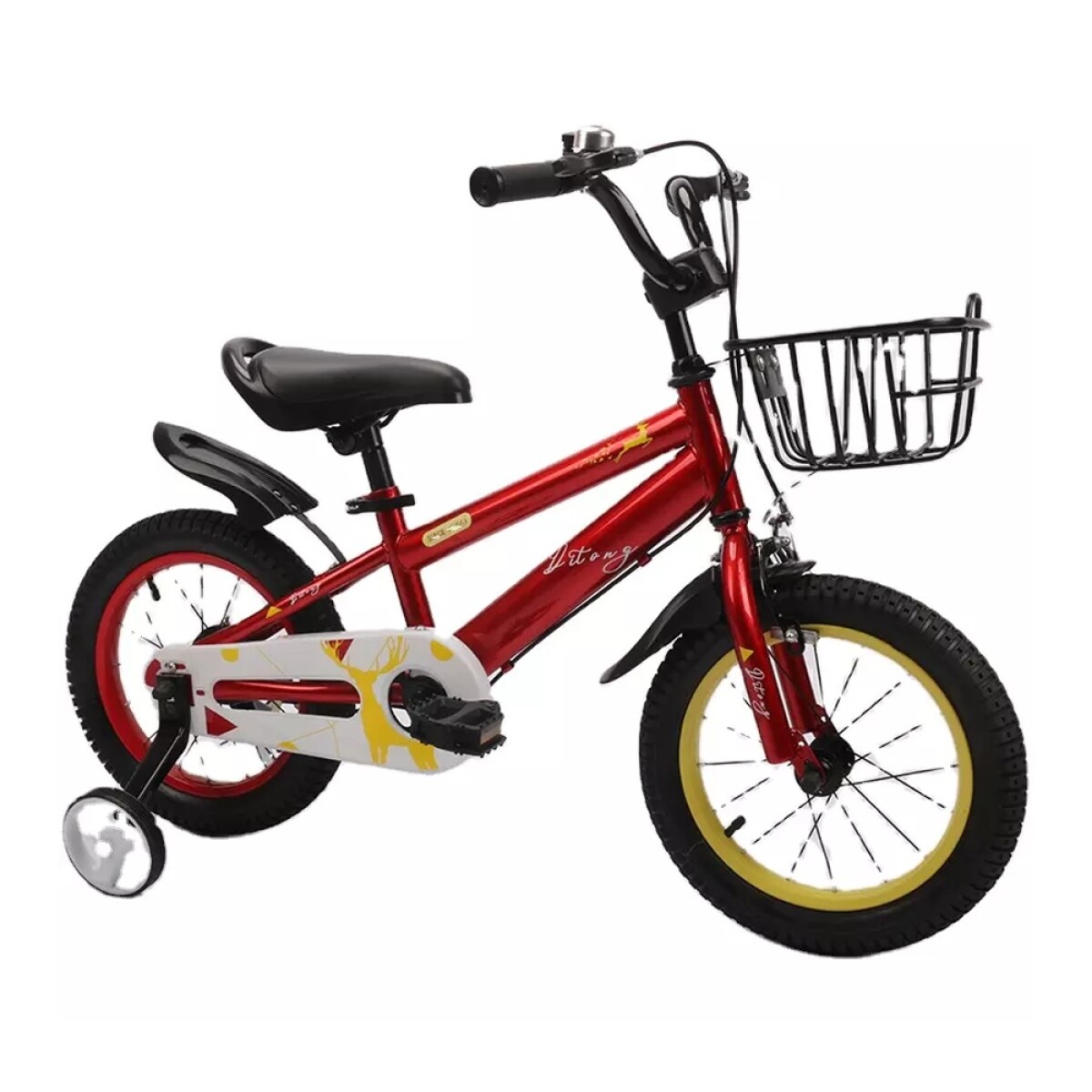 Bicicleta Infantil Rodado 16 para Niños Canasto y Rueditas - Rojo 