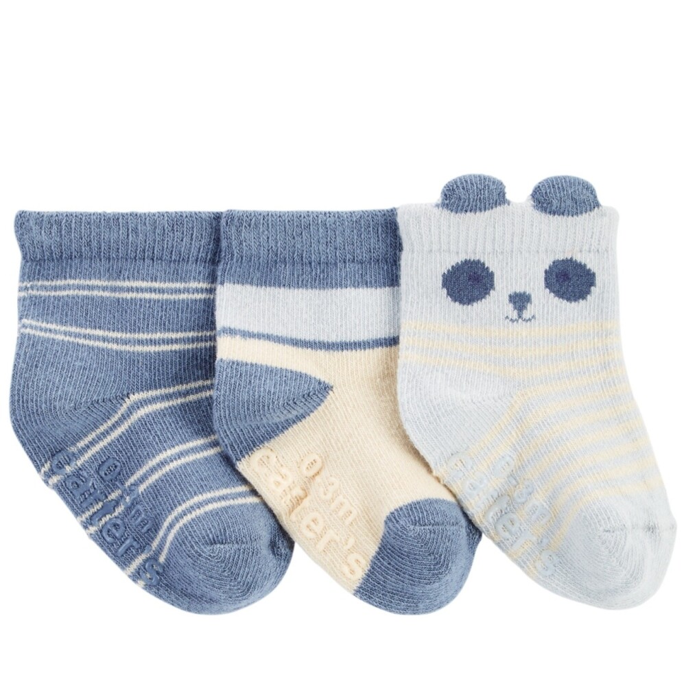 set X3 medias Carters Panda celeste pastel set X3 medias Carters Panda celeste pastel