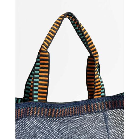 Cartera Shopper De Mesh Azul Marino