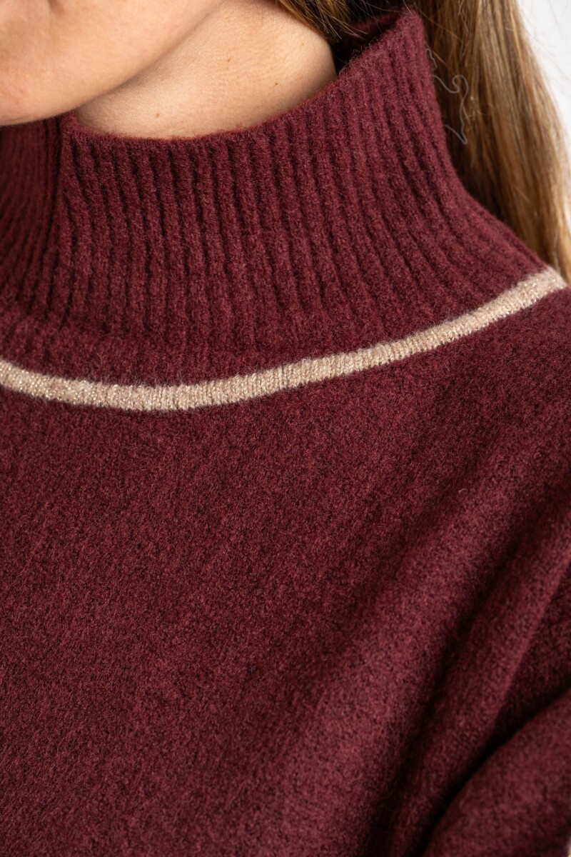 Polera Combinada Bordeaux