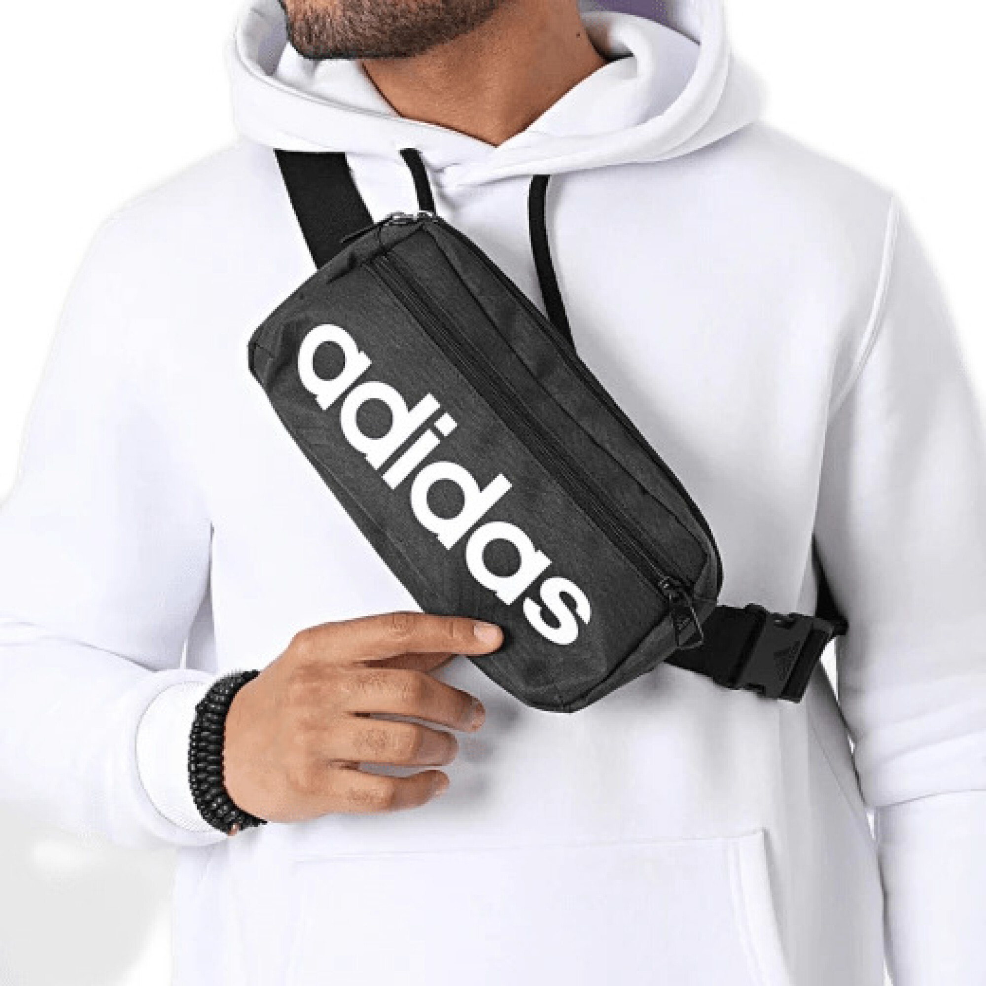 Ri onera Adidas Unisex Linear Bum Bag Black White S C Menpi