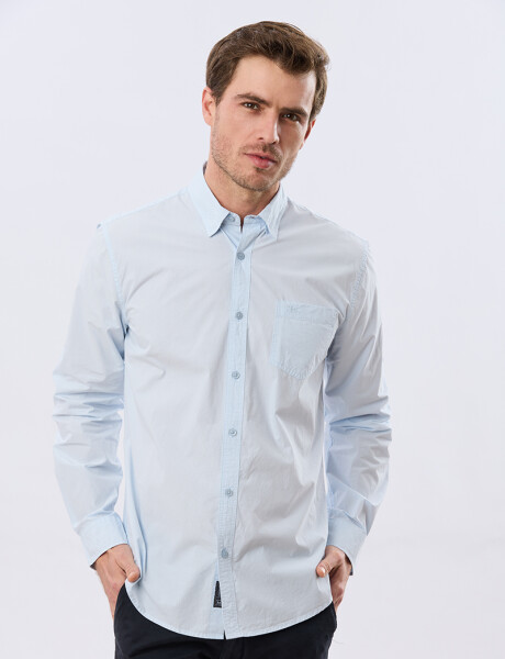 CAMISA CUADROS DE ALGODÓN Celeste
