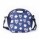 Lunchera Neopreno Brio Bolso Térmico c/Asa Correa Ajustable Azul Con Flores Y Corazones
