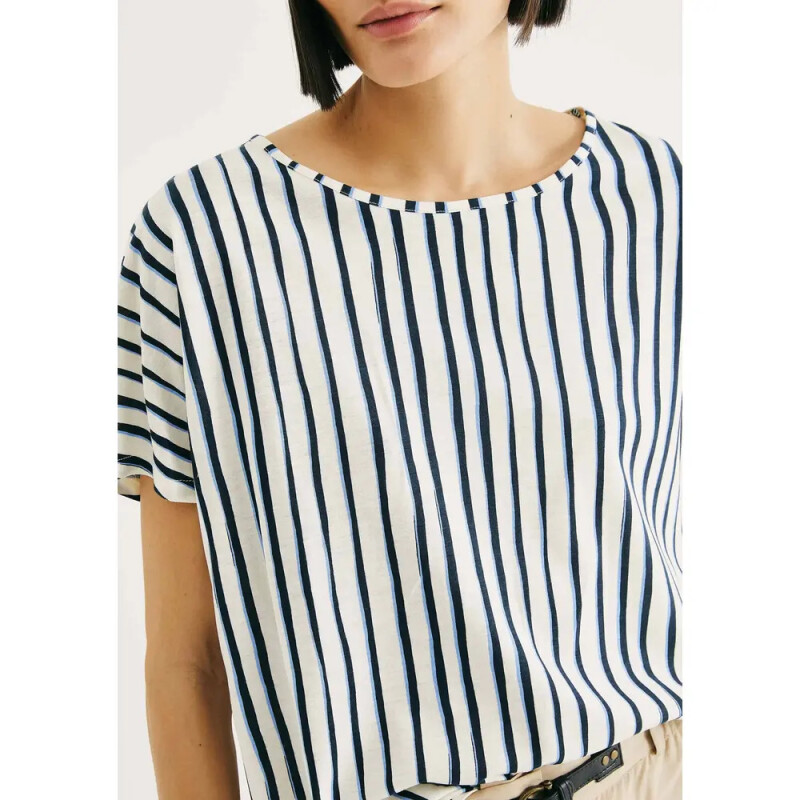 BLUSA MM FEM BRANCO/AZUL