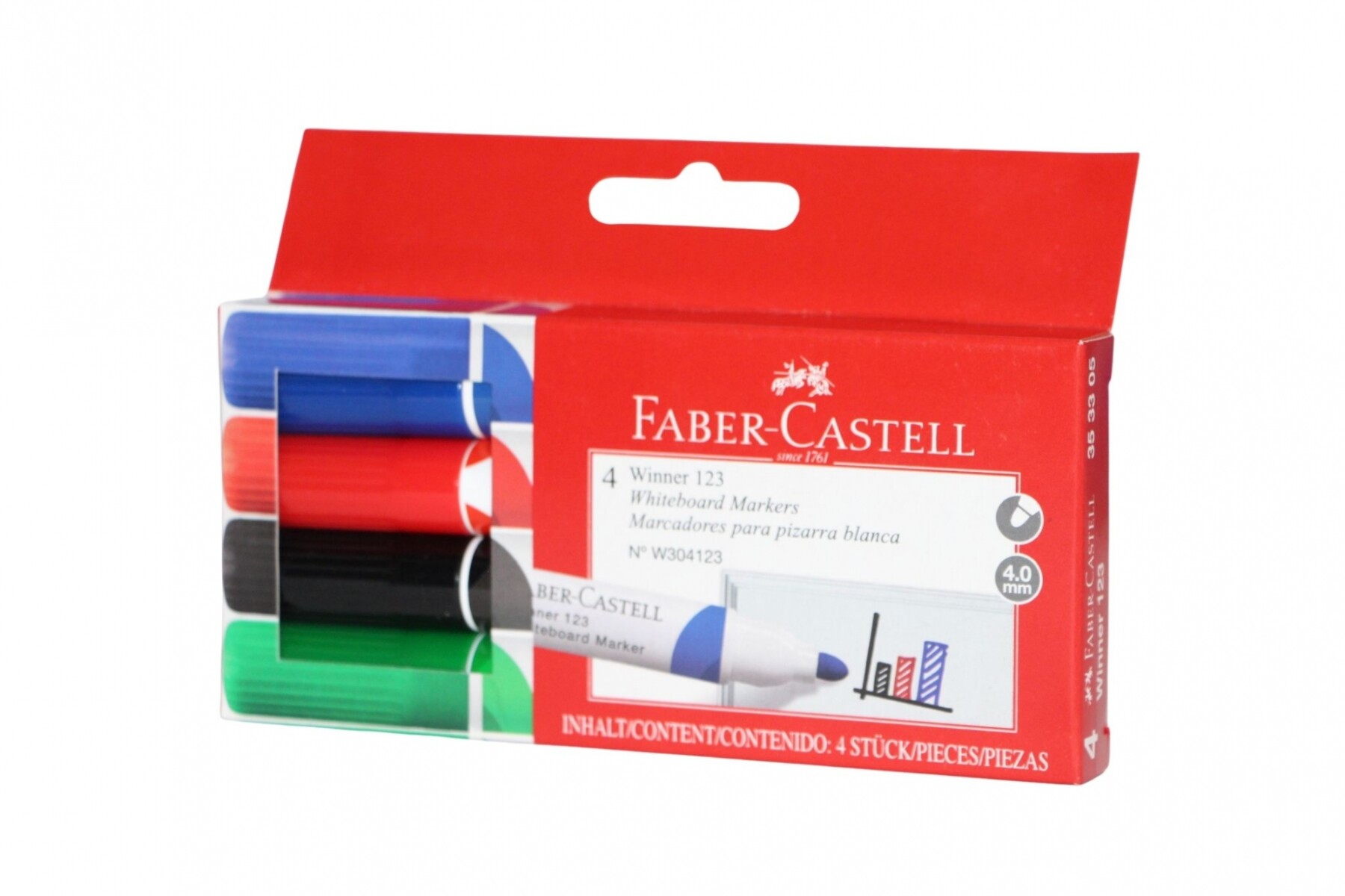 MARCADOR FABER PARA PIZARRA X 4 UNIDADES 