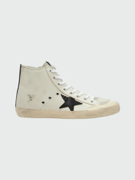 Golden Goose-FRANCY LEATHER HI SNEAKER Blanco