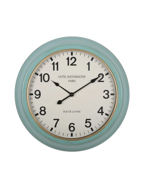 RELOJ DE PARED HIERRO D41X41X8.5CM BORDE VERDE RELOJ DE PARED HIERRO D41X41X8.5CM BORDE VERDE
