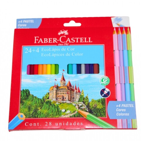 LAPIZ FABER CASTELL DE 24 COLORES + 4 COLORES PASTELES LAPIZ FABER CASTELL DE 24 COLORES + 4 COLORES PASTELES