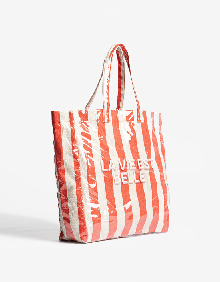 Shopper Shopper Rayada - Rojo Medio