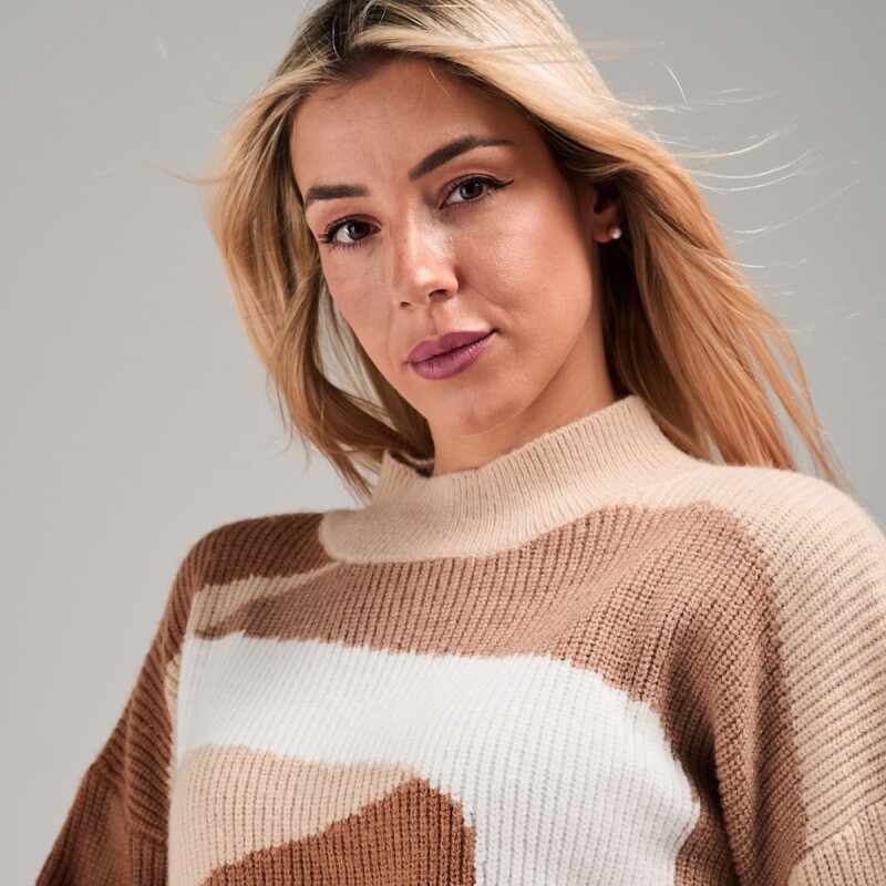 Buzo tejido slowly Beige/brown