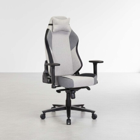 SILLA GAMER TELA-Y-METAL GRIS TOTAL D-314