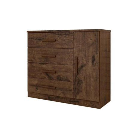 Comoda Zapatera Genova Plus 1 Puerta 4 Cajones Oscuro