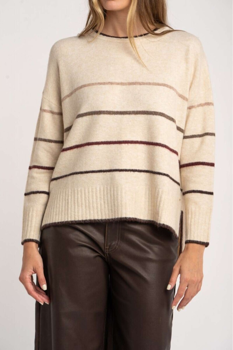 Sweater Rayado - Bordeaux 