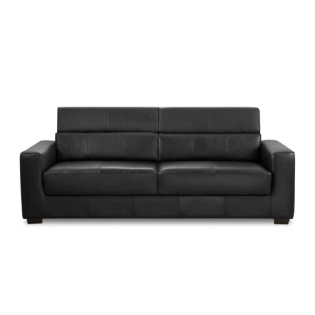 Sillon 100% Cuero 3 Cuerpos Sublime Negro