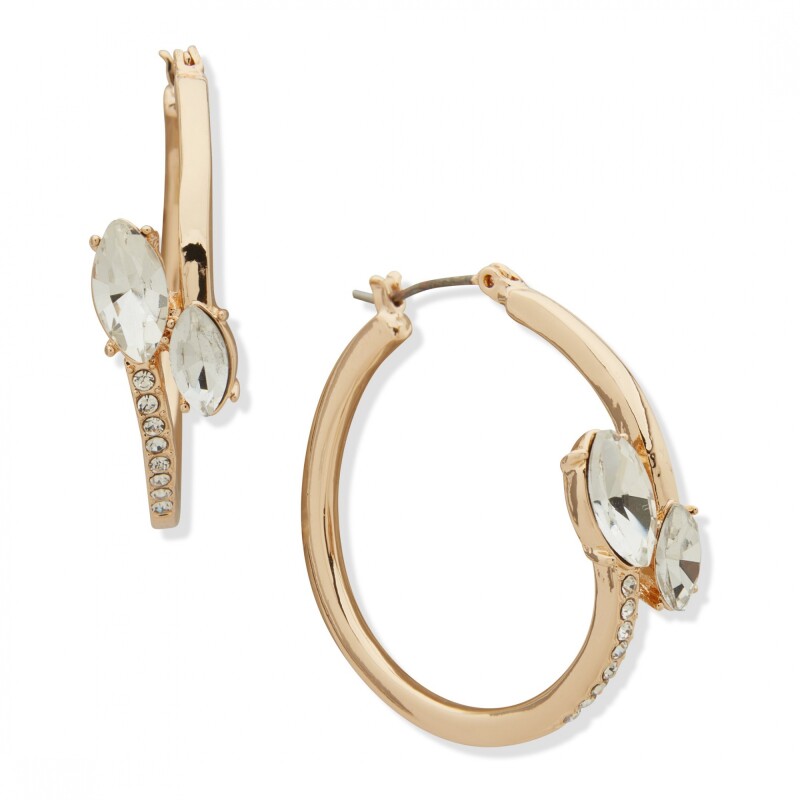 Aros 34MM Overlap Hoop Click It Crystal