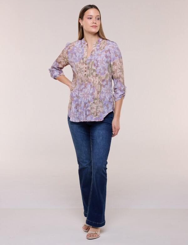 Blusa Plisada MULTI/VIOLETA