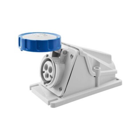 Tomacorriente ext. ind. IP67 2P+T 32A 6H 220V azul GG2511