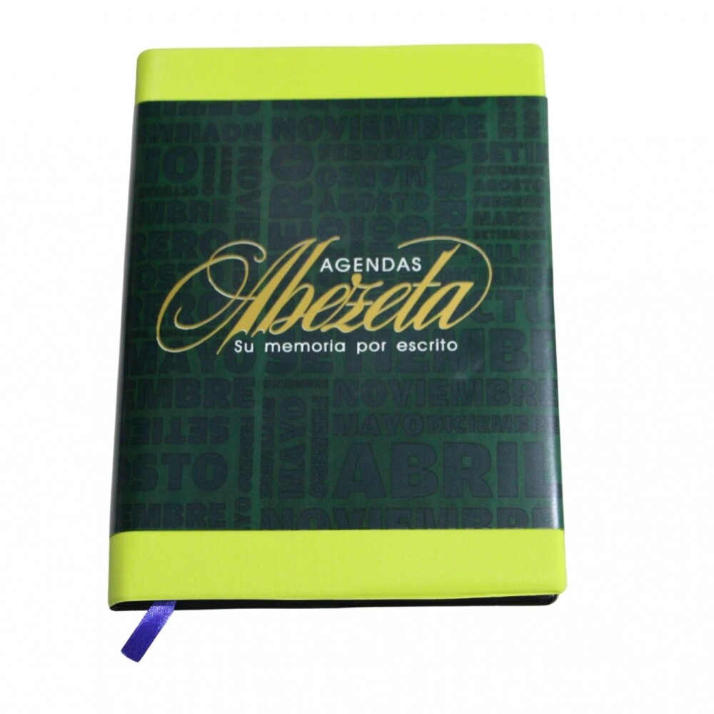 AGENDA ABEZETA 211 CLASICA MEDIUM TAPA FUNDA SEMANA A LA VISTA COLOR VERDE CLARO
