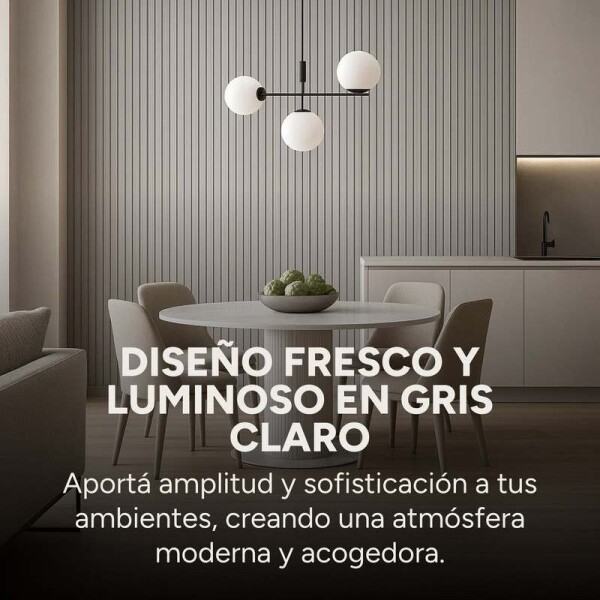 Pack x20 Wpc Simil Madera Wall Panel Lambrin 2.90x16.7 Color Gris Claro