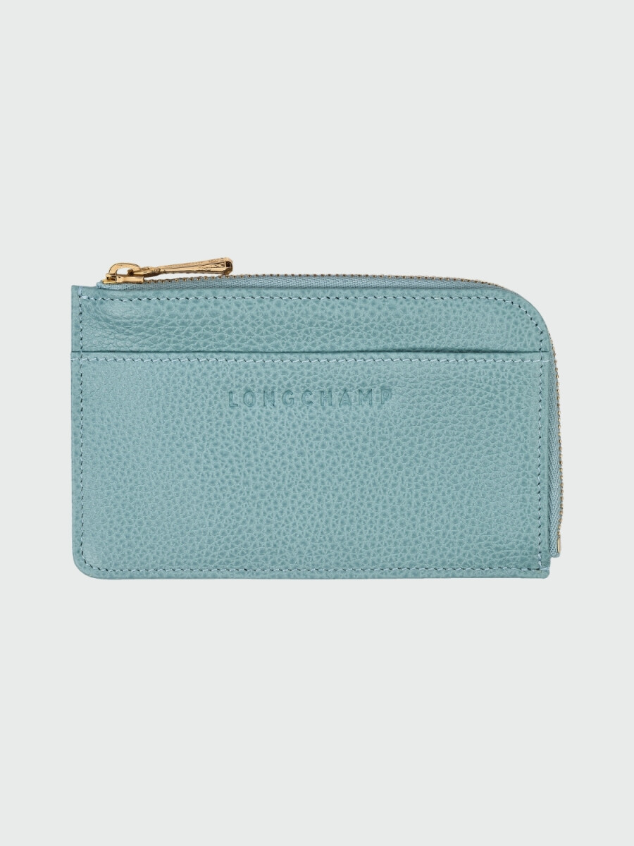 Longchamp - Tarjetero de cuero, Le Foulonné - Eucalyptus 