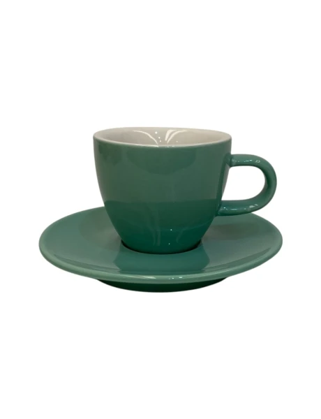 TAZA DE CAFE 75ML CON PLATO PORCELANA ESPECIAL VERDE AGUA SELECTA TAZA DE CAFE 75ML CON PLATO PORCELANA ESPECIAL VERDE AGUA SELECTA