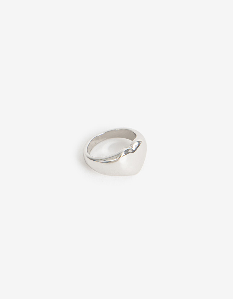 Anillos Chicos Metal Anillo Dedo Meñique Corazón - Plateado Rodio