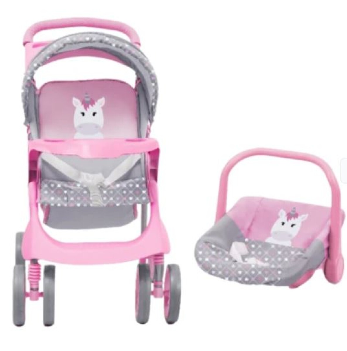 Set de Accesorios X2 Muñecas Bebesit coche y babysilla - ROSA-GRIS 