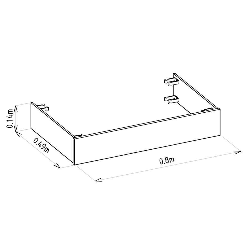 ZÓCALO PARA MODULO ALLURE 80 CM COLOR JEQUITIBA FOSCO Zócalo Para Modulo Allure 80 Cm Color Jequitiba Fosco