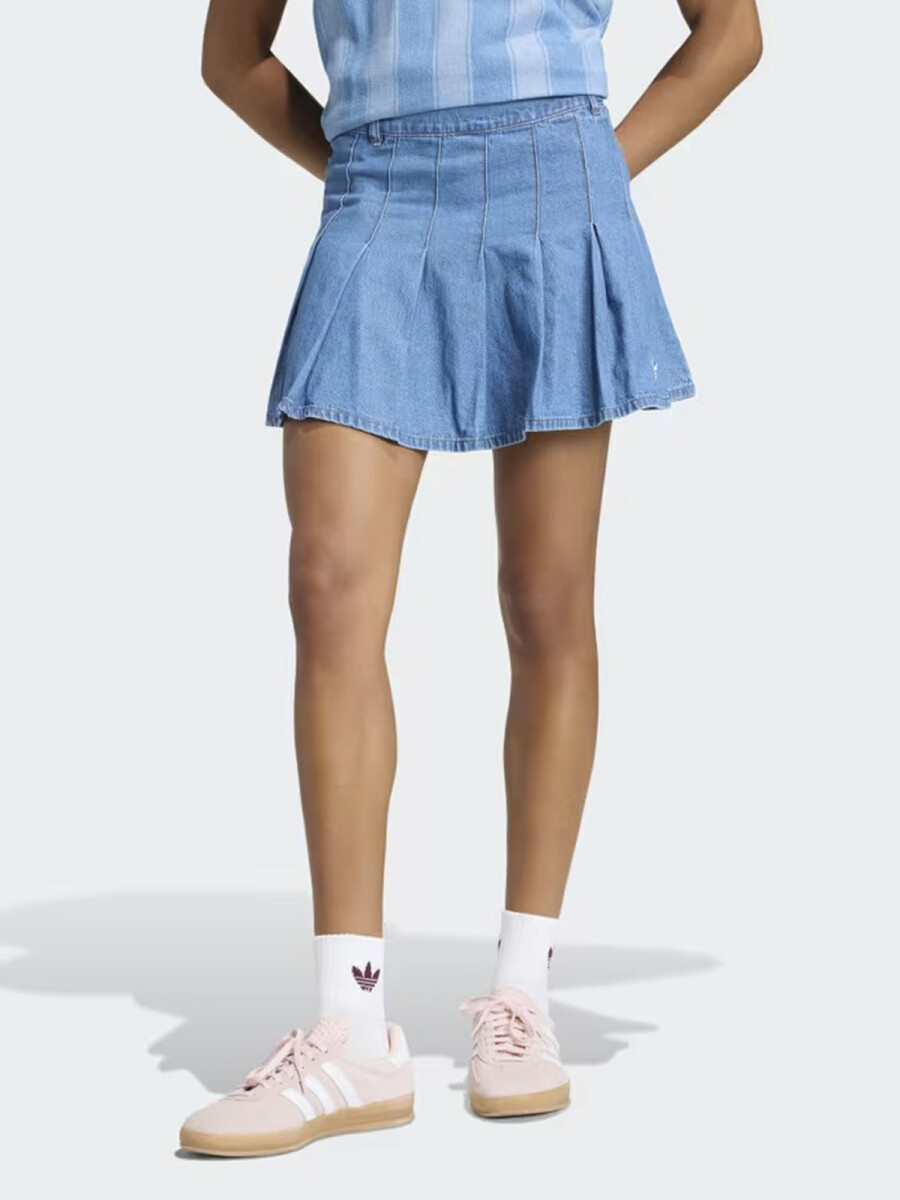 FALDA PLISADA DE TEJIDO DENIM 