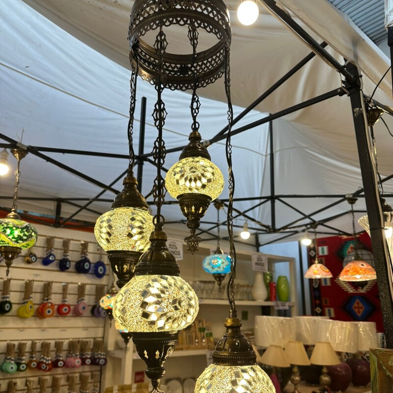 ARAÑA VITRAUX 4 LUCES TM12 Blanco