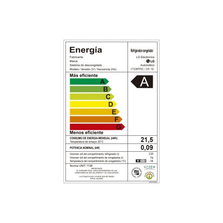 Heladera de 314 Lts LG VT32BPPDC Heladera de 314 Lts LG VT32BPPDC