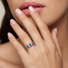 Anillo Marquise en Oro Blanco 18k con Brillantes y Zafiros Azules Anillo Marquise en Oro Blanco 18k con Brillantes y Zafiros Azules