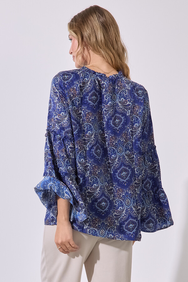 Blusa Arabescos AZUL/MULTI