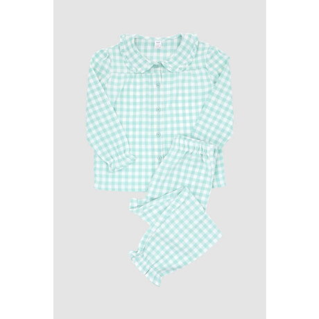 Pijama franela y/d mini Agua