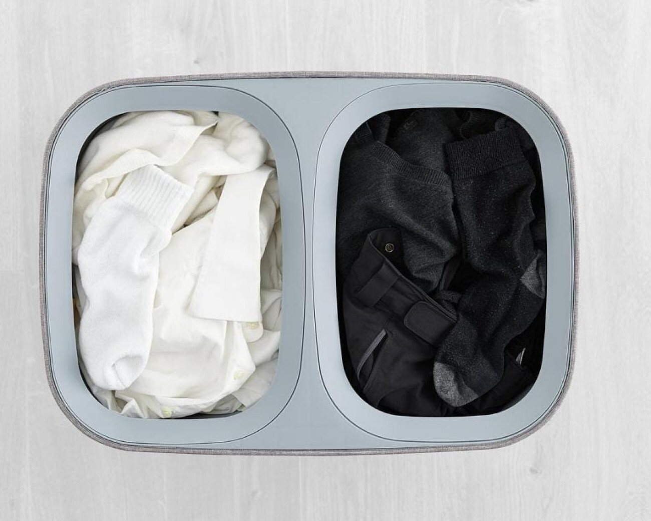 Cesta de lavandería con doble compartimento 90L Tota Gris