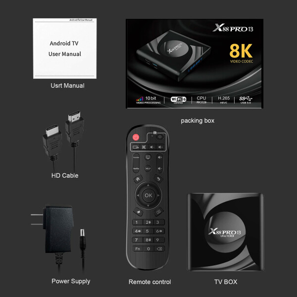Smart Tv Box X88 Pro13 Android 4/32 Gb TV BOX 4K ULTRA HD 4/32 X88PRO
